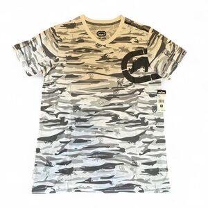 Ecko Unlimited Camo White and Gray Vneck Tee NWT Size M